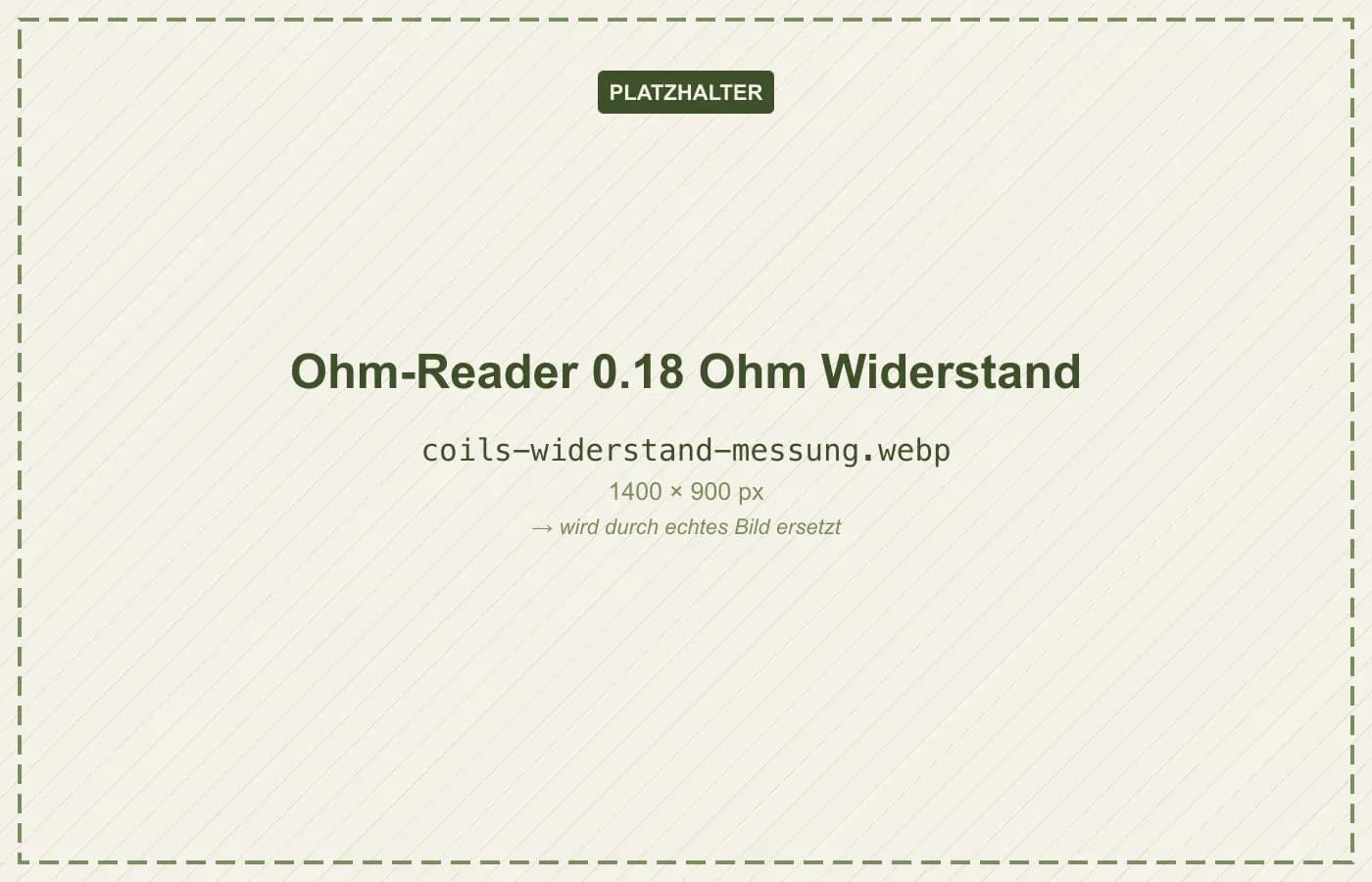 Ohm-Meter zeigt 0.18 Ω, Coil eingespannt