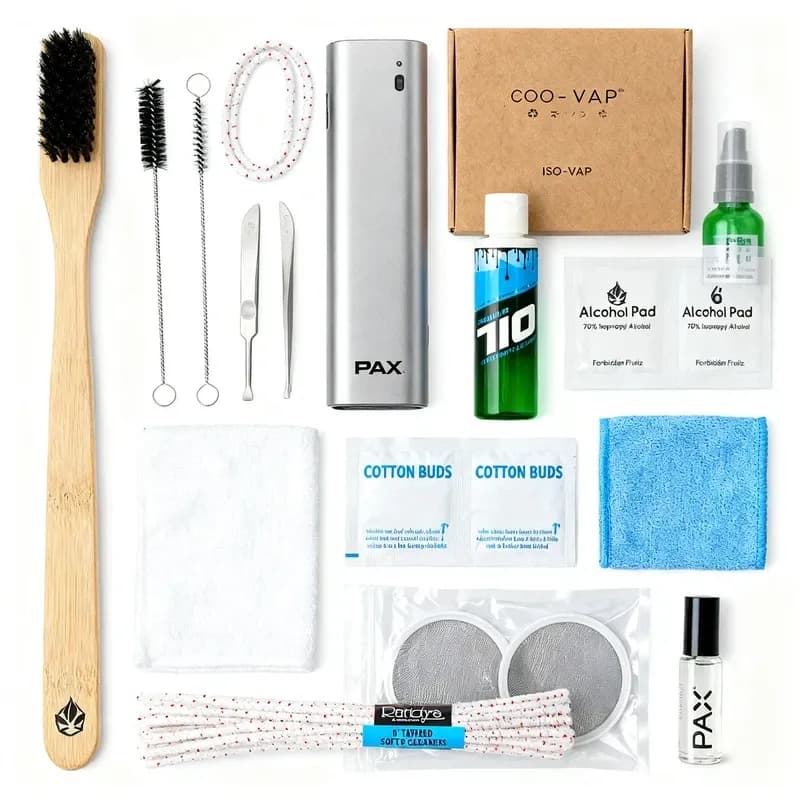 Vaporizer Cleaning Kit mit Isopropanol Pinsel Wattestäbchen und Pfeifenreiniger Set