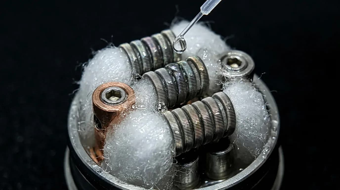 RDA Selbstwickler Makro mit handgewickelter Coil und Watte für Profi-Vaper